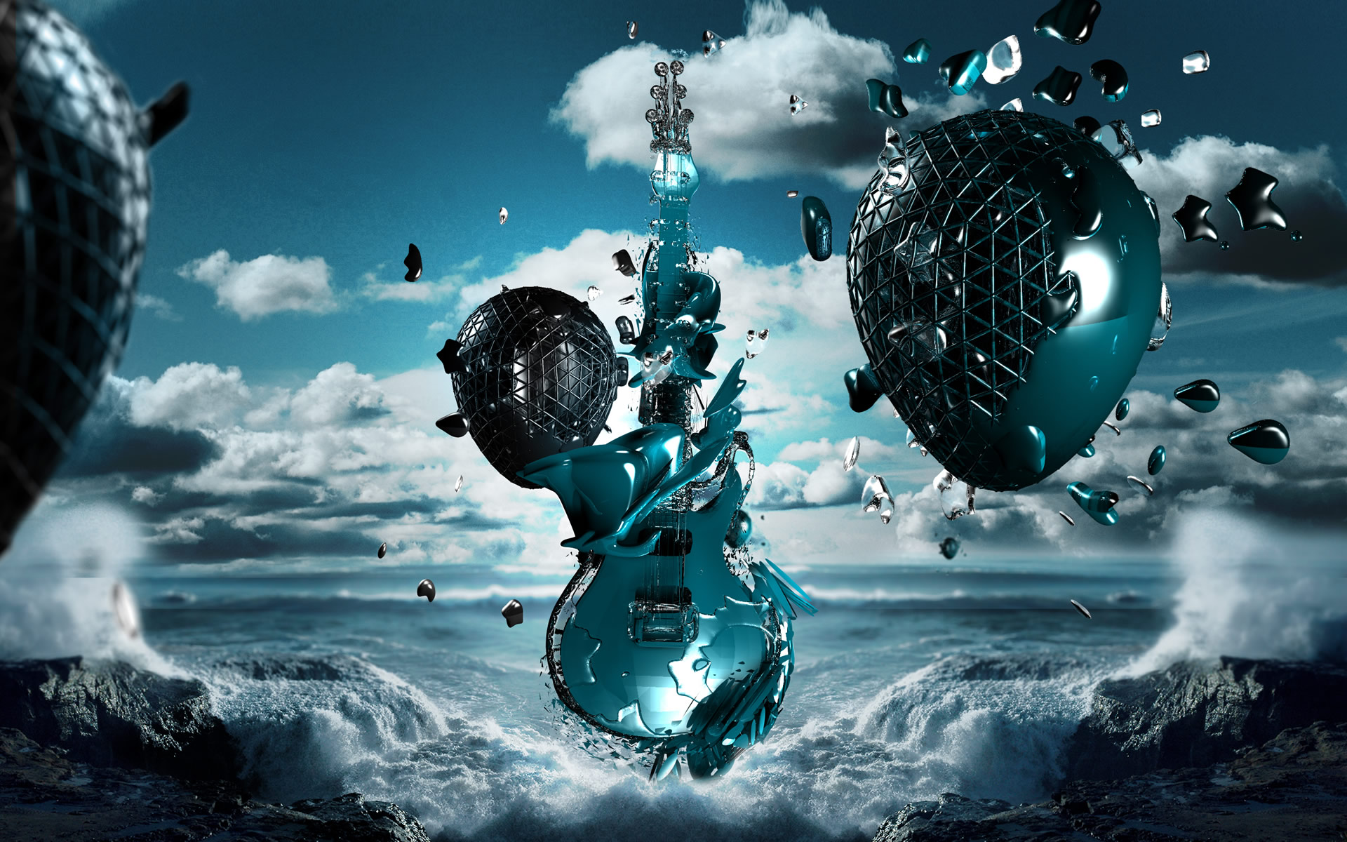3d_Creative_guitar_desktop_wallpaper