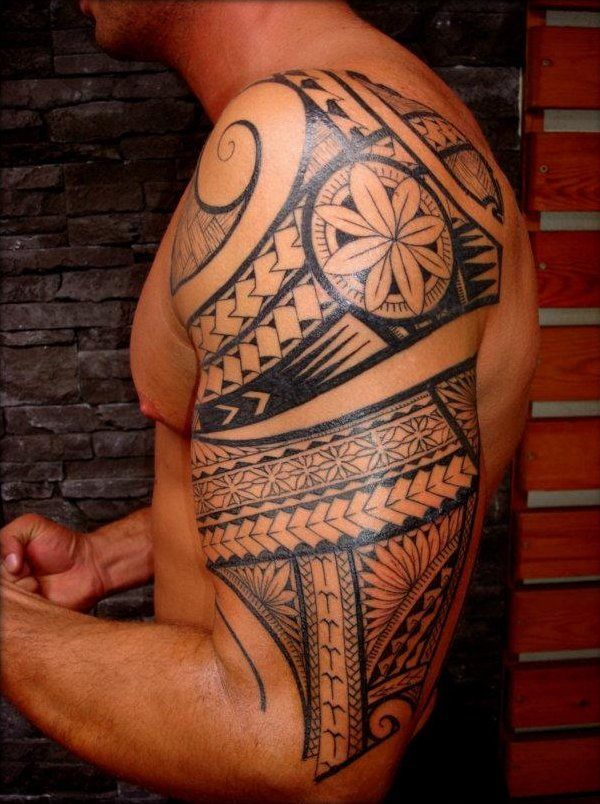 Polynesian-half-sleeve-Tattoos-for-Men