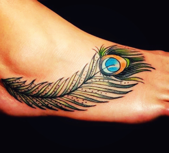 peacock-feather-tattoo-on-foot
