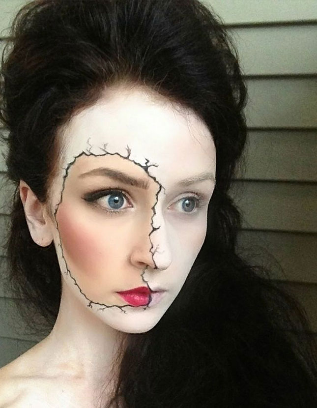 Cracked Face Doll Makeup