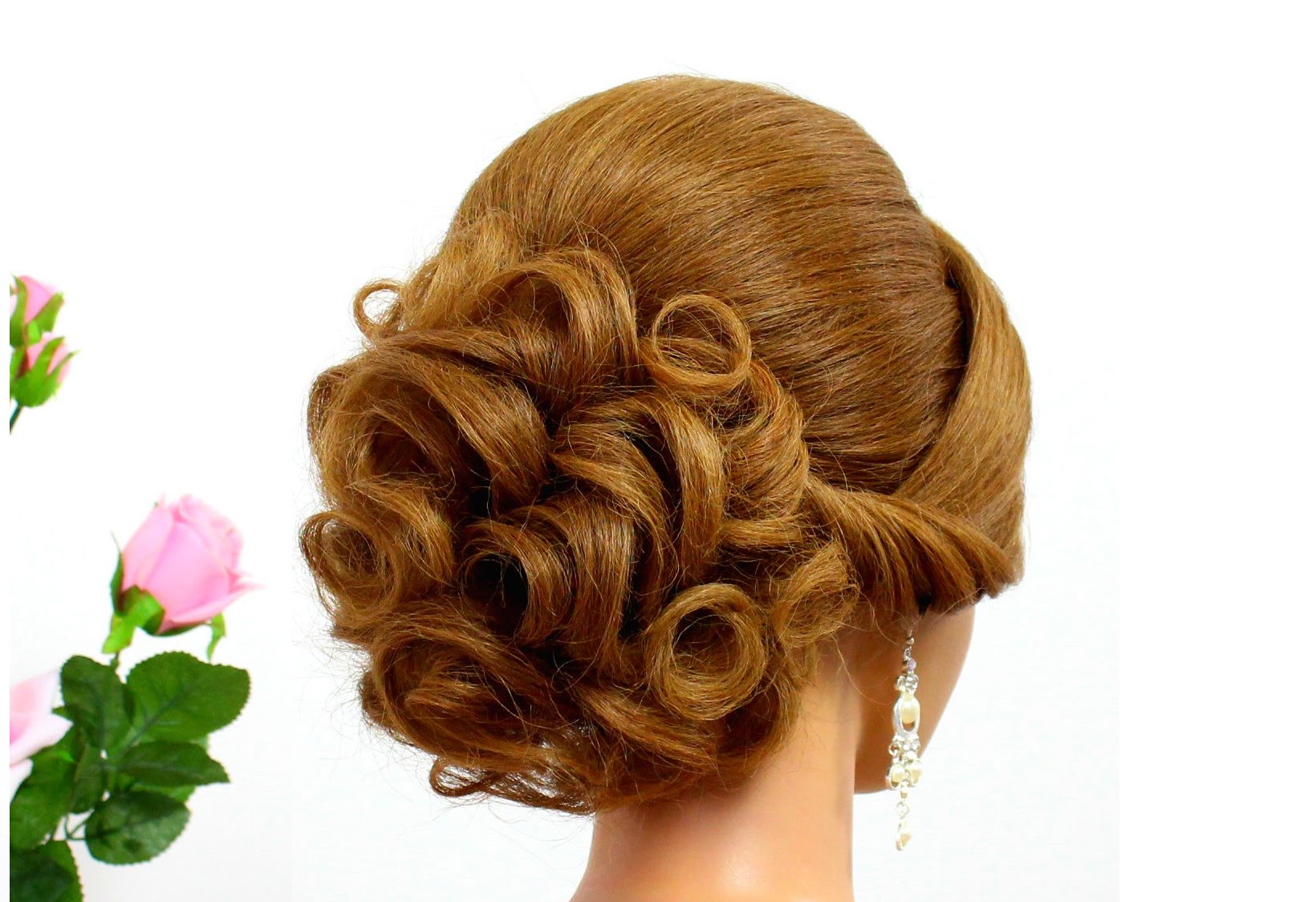 Curly updo for wedding