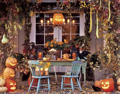 Exterior Dining Area Halloween Decorations