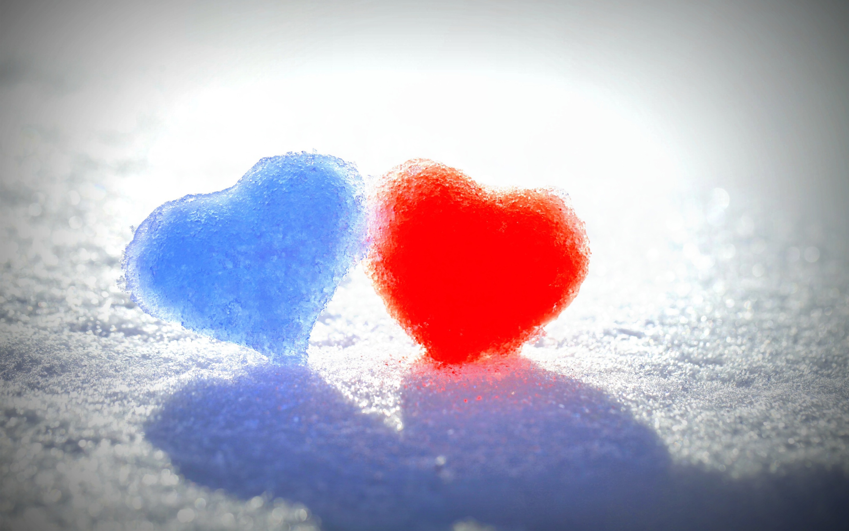 Red And Blue Heart Love Wallpaper