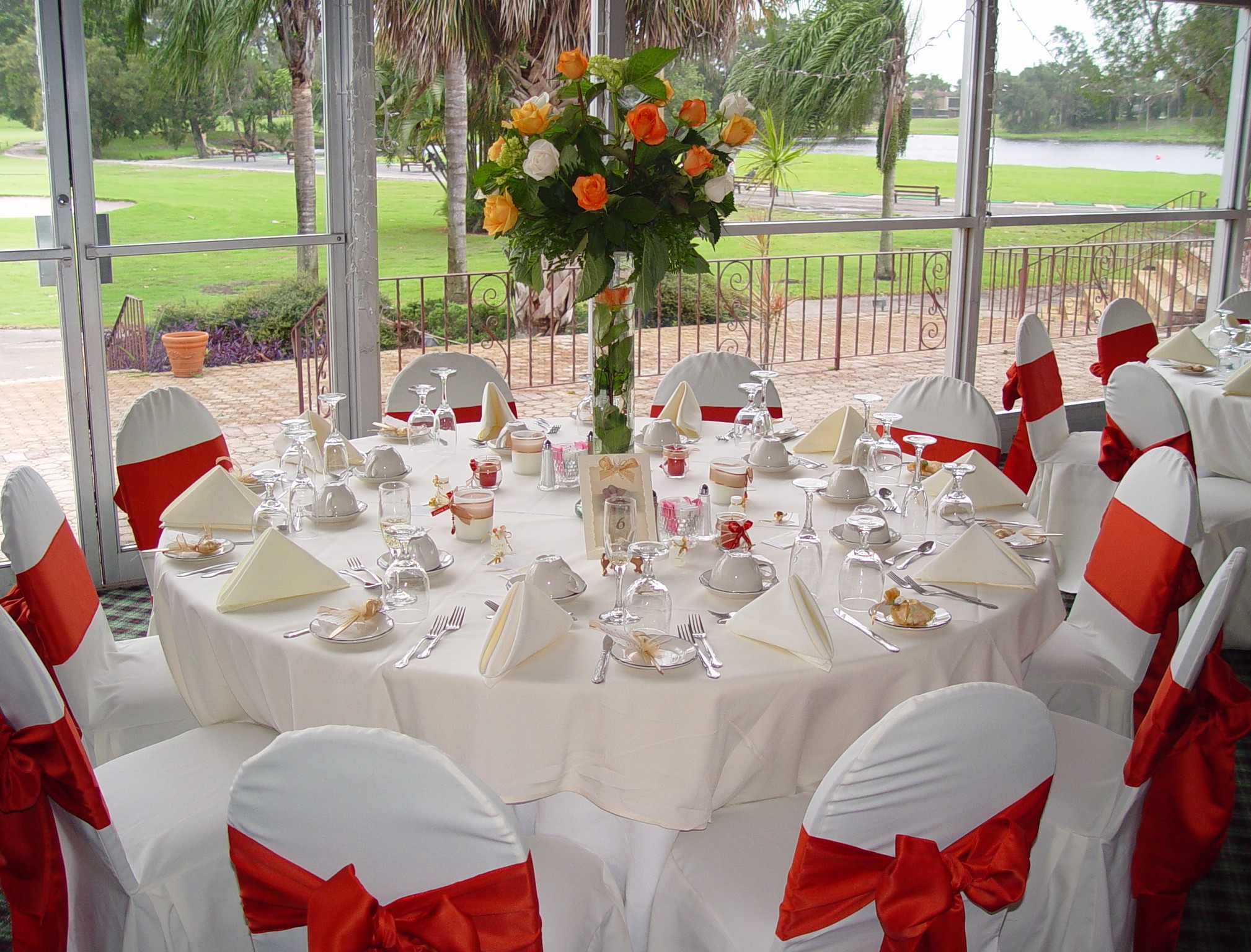 Red And White Wedding Reception Table Decorations