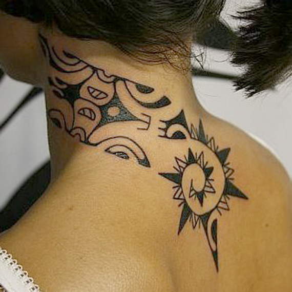 Neck Tribal Tattoos Ideas
