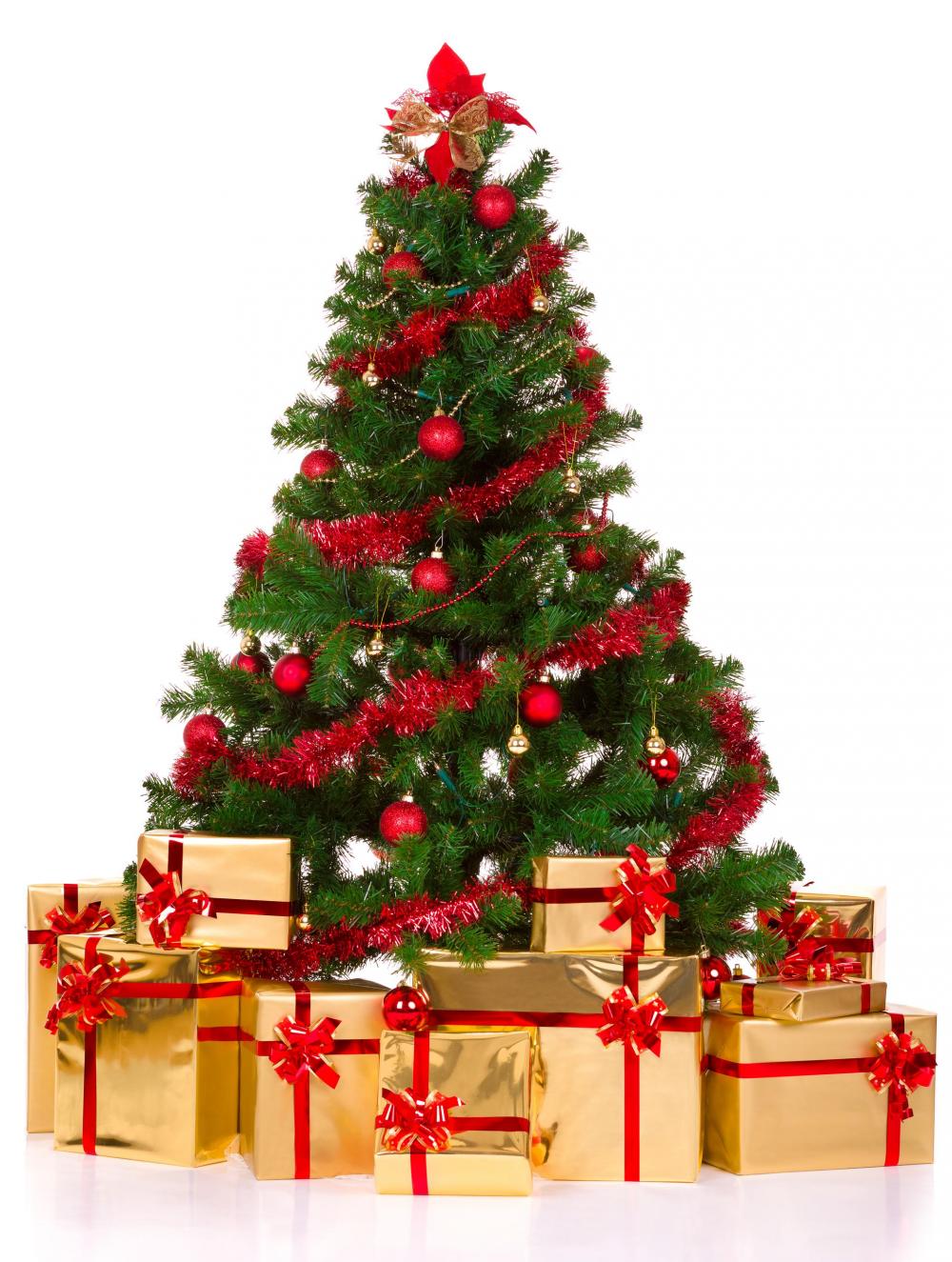 christmas-tree-decorations-with-ribbons-and-gifts