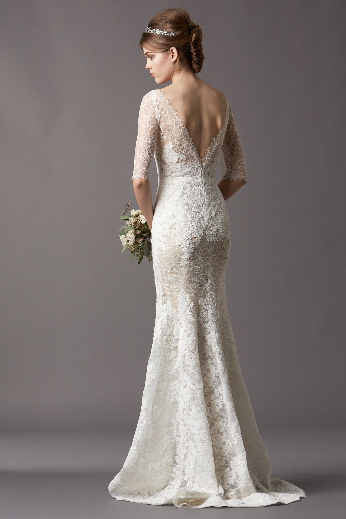 modern-chic-tank-top-brush-train-lace-sheath-column-wedding-dress